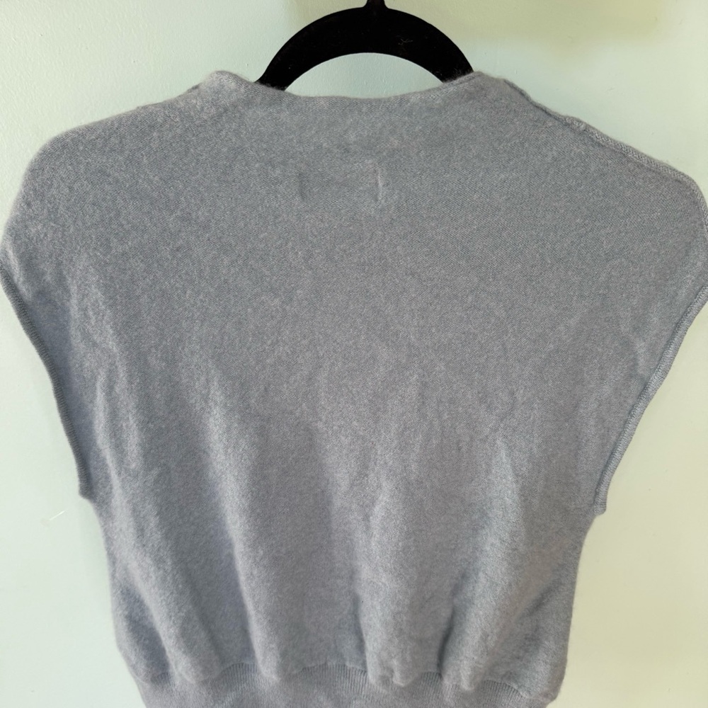 Anthropologie Mock Neck Sky Blue Cashmere collection Sweater Tee size Medium - Picture 11 of 12